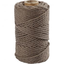 Macramé-Kordel, L 55 M, D 4 mm, Hellbraun, 330 g/ 1 Rolle [HOB-414751]