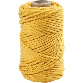 Macramé-Kordel, L 55 M, D 4 mm, Gelb, 330 g/ 1 Rolle [HOB-414752]