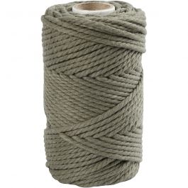 Macramé-Kordel, L 55 M, D 4 mm, Moosgrün, 330 g/ 1 Rolle [HOB-414753]