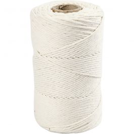 Macramé-Kordel, L 198 M, D 2 mm, Naturweiß, 330 g/ 1 Rolle [HOB-414760]