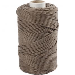 Macramé-Kordel, L 198 M, D 2 mm, Hellbraun, 330 g/ 1 Rolle [HOB-414761]