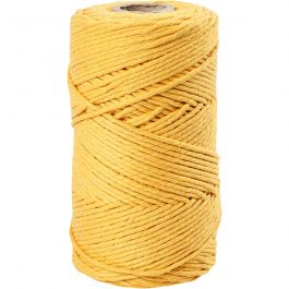 Macramé-Kordel, L 198 M, D 2 mm, Gelb, 330 g/ 1 Rolle [HOB-414762]