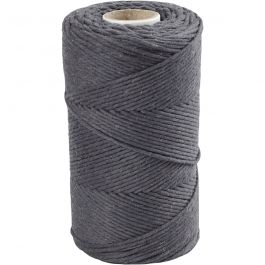 Macramé-Kordel, L 198 m, D 2 mm, Grau, 330g/ 1 Rolle [HOB-414764]