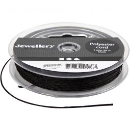 Polyesterschnur, Dicke 1 mm, Schwarz, 50 m/ 1 Rolle [HOB-415837]
