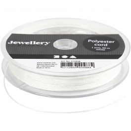 Polyesterschnur, Dicke 1 mm, Weiß, 50 m/ 1 Rolle [HOB-415838]