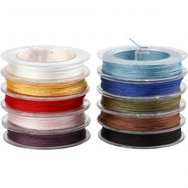Polyesterschnur, Dicke 1 mm, Sortierte Farben, 10x50 m/ 1 Pck [HOB-41583]