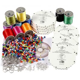 Gruppen-Kreativset Kumihimo, Neonfarben, Kräftige Farben, 1 Set [HOB-41591]