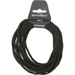 Nylon-Kordel, B 5 mm, Schwarz, 4 m/ 1 Rolle [HOB-41635]