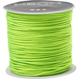 Macramé-Kordel, Dicke 1 mm, Neongrün, 28 m/ 1 Rolle [HOB-41722]