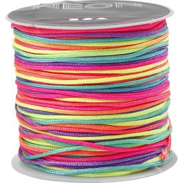 Makramée-Schnur, multicolor, Dicke 1 mm, Neonfarben, 28 m/ 1 Rolle [HOB-41723]