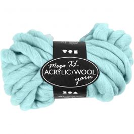 XL-Chunky-Garn aus Polyacryl/Wolle, L 15 M, Größe mega, Türkis, 300 g/ 1 Knäuel [HOB-42164]