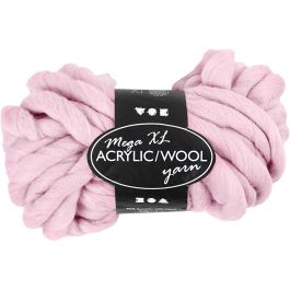 XL-Chunky-Garn aus Polyacryl/Wolle, L 15 M, Größe mega, Rosa, 300 g/ 1 Knäuel [HOB-42169]
