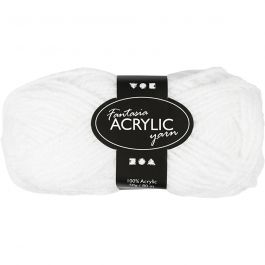 Fantasia Polyacryl Garn, L 80 M, Weiß, 50 g/ 1 Knäuel [HOB-421710]