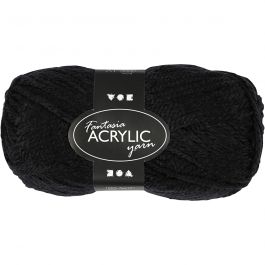 Fantasia Polyacryl Garn, L 80 M, Schwarz, 50 g/ 1 Knäuel [HOB-421750]