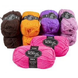 Fantasia Polyacryl Garn, L 80 M, Sortierte Farben, 10x50 g/ 1 Pck [HOB-42184]