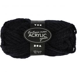 Fantasia Polyacryl-Wolle, L 35 M, Maxi, Schwarz, 50 g/ 1 Knäuel [HOB-421870]