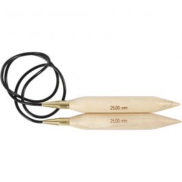 Rundstricknadel, L 150 cm, Größe 25 mm, 1 Stk [HOB-42196]