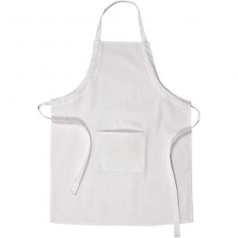 Schürze, L 84 cm, B 65 cm, Größe M-XL cm, 210 g, Weiß, 1 Stk [HOB-444640]