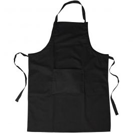 Schürze, L 89 cm, B 66 cm, Größe M-XL cm, 210 g, Schwarz, 1 Stk [HOB-44588]