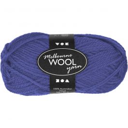 Melbourne Wool Yarn, L 92 M, Blau, 50 g/ 1 Knäuel [HOB-44703]