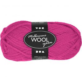 Melbourne Wool Yarn, L 92 M, Neonpink, 50 g/ 1 Knäuel [HOB-44709]