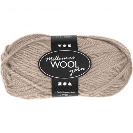 Melbourne Wool Yarn, L 92 M, Beige, 50 g/ 1 Knäuel [HOB-44712]