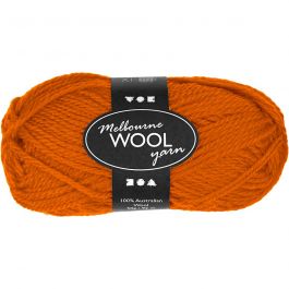 Melbourne Wool Yarn, L 92 M, Orange, 50 g/ 1 Knäuel [HOB-44793]