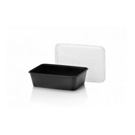 Mikrowellengeeignete Behälter 17.5x11.9x5.2cm Schwarz (500 Stück) [RD-448084]