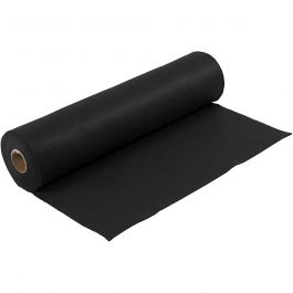 Bastelfilz, B 45 cm, Dicke 1,5 mm, 180-200 g, Schwarz, 5 m/ 1 Rolle [HOB-45036]