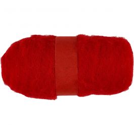 Wolle Kardiert, Rot, 100 g/ 1 Bündl. [HOB-451760]