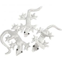 Echsen, Größe 10-14 cm, Weiß, 3 Stk/ 1 Pck [HOB-495003]