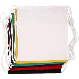 Kordelzug-Beutel, Größe 37x41 cm, 135 g, Sortierte Farben, 6 Stk/ 1 Pck [HOB-498810]