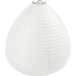 Reispapier-Lampe/-Lampion, Regentropfen, H 27 cm, D 25 cm, Weiß, 1 Stk [HOB-500282]