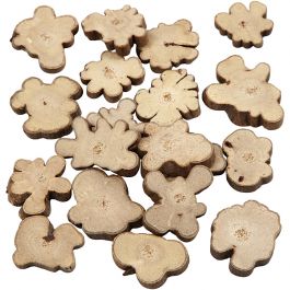 Holz-Mix, Größe 15-40 mm, Dicke 5 mm, 230 g/ 1 Pck [HOB-502170]