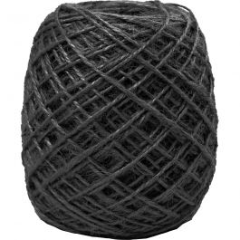 Natur-Hanfkordel, Dicke 1-2 mm, Schwarz, 150 m/ 1 Rolle [HOB-503237]