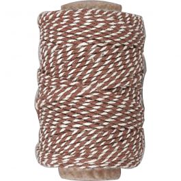 Baumwollkordel, Dicke 1,1 mm, Braun/Weiß, 50 m/ 1 Rolle [HOB-50347]