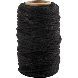 Baumwollkordel, Dicke 1,1 mm, Schwarz, 50 m/ 1 Rolle [HOB-503790]