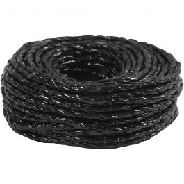 Papierkordel, Dicke 3,5-4 mm, Schwarz, 25 m/ 1 Rolle [HOB-50399]