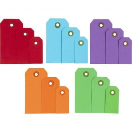 Manila-Anhänger, Größe 3x6+4x8+5x10 cm, 220 g, Sortierte Farben, 500 Stk/ 1 Pck [HOB-51009]
