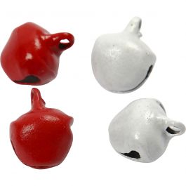 Glöckchen, D 8 mm, Rot/Weiß, 50 Stk/ 1 Pck [HOB-510280]