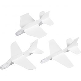 Flugzeug-Sortiment, L 11,5-12,5 cm, B 11-12 cm, Weiß, 3 Stk/ 1 Pck [HOB-51233]