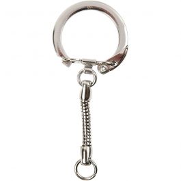 Schlüsselanhänger mit Kette, L 6 cm, D 2,3 cm, 5 Stk/ 1 Pck [HOB-512821]