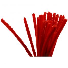 Chenilledraht, L 30 cm, Dicke 9 mm, Rot, 25 Stk/ 1 Pck [HOB-51603]