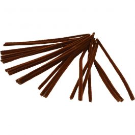 Chenilledraht, L 30 cm, Dicke 9 mm, Braun, 25 Stk/ 1 Pck [HOB-51605]