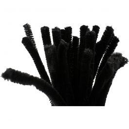 Chenilledraht, L 30 cm, Dicke 9 mm, Schwarz, 25 Stk/ 1 Pck [HOB-51608]