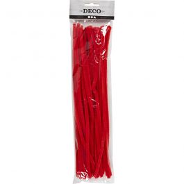 Chenilledraht, L 30 cm, Dicke 6 mm, Rot, 50 Stk/ 1 Pck [HOB-51613]