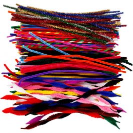 Chenilledraht, L 30,5 cm, Dicke 4-6 mm, Sortierte Farben, 250 sort./ 1 Pck [HOB-51633]