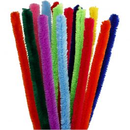 Chenilledraht, L 30 cm, Dicke 15 mm, Sortierte Farben, 15 sort./ 1 Pck [HOB-51638]