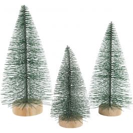 Weihnachtsbäume, H 10+13+14 cm, 3 Stk/ 1 Pck [HOB-51669]