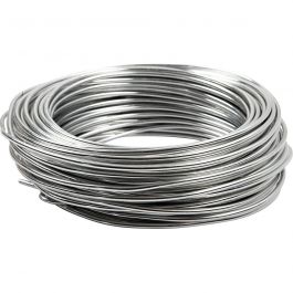 Aluminiumdraht, rund, Dicke 3 mm, Silber, 29 m/ 1 Rolle [HOB-51717]
